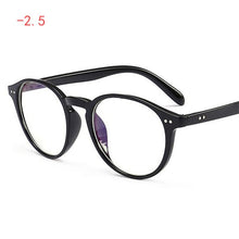 Carica l&#39;immagine nel visualizzatore di Gallery, 0 -1 -1.5 -2.0 To -4.0  Round Myopia Glasses Finished Women Men Short-sight Eyewear Prescription Spectacles Transparent Frame