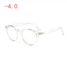 Carica l&#39;immagine nel visualizzatore di Gallery, 0 -1 -1.5 -2.0 To -4.0  Round Myopia Glasses Finished Women Men Short-sight Eyewear Prescription Spectacles Transparent Frame