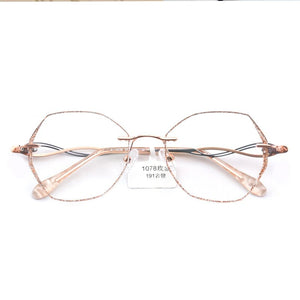 0~1000 Prescription Glasses Women Rimless Eyeglasses Customized Myopia Hyperopia Glasses Diopters Prescription Lens