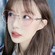 Load image into Gallery viewer, 0~1000 Prescription Glasses Women Rimless Eyeglasses Customized Myopia Hyperopia Glasses Diopters Prescription Lens