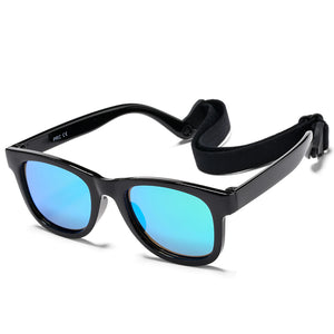0-18 Months Newborn Baby Bendable Flexible Polarized Sunglasses with Strap for Infant Boys Girls Gift