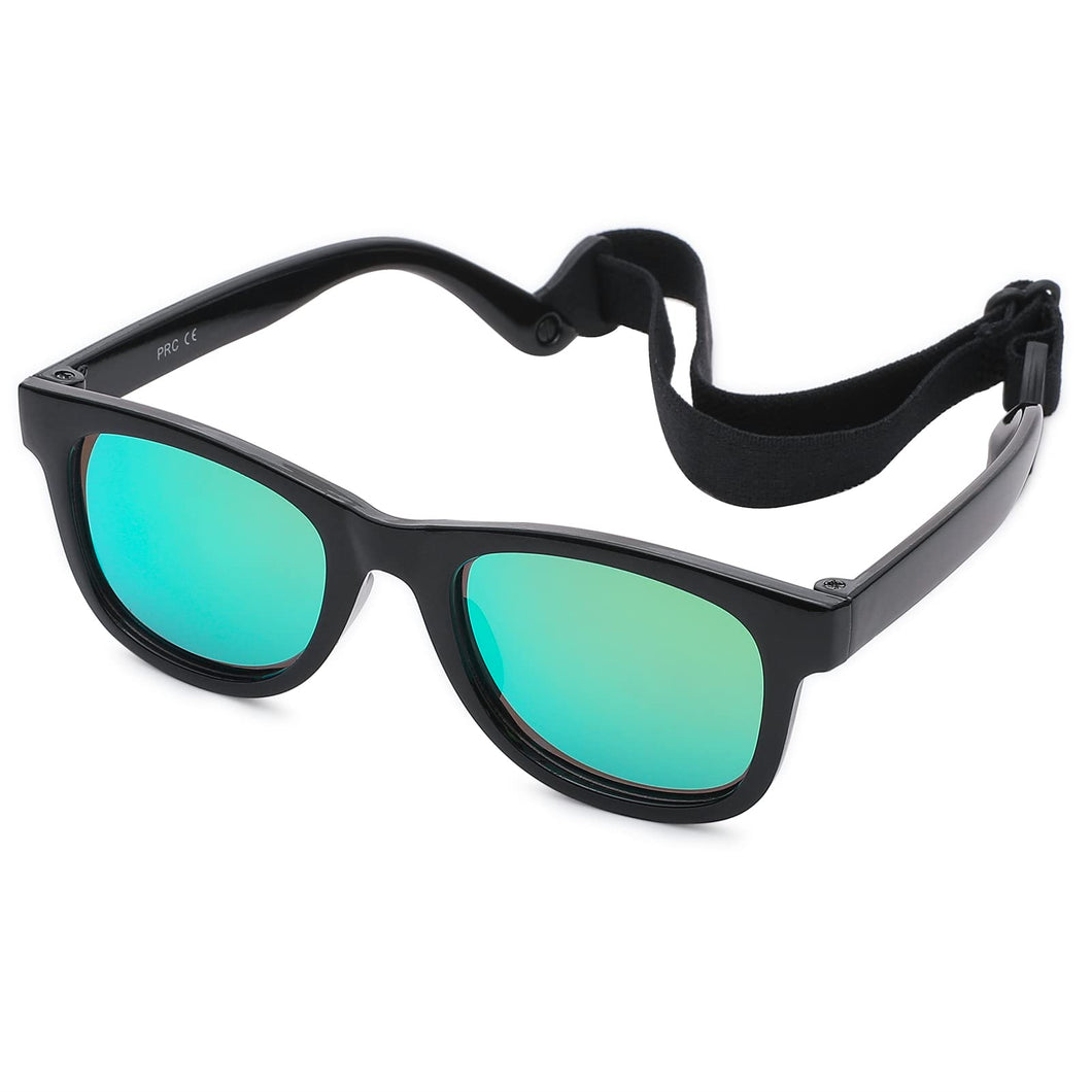 0-18 Months Newborn Baby Bendable Flexible Polarized Sunglasses with Strap for Infant Boys Girls Gift