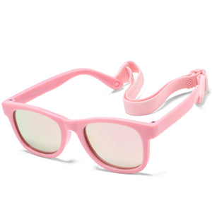 0-18 Months Newborn Baby Bendable Flexible Polarized Sunglasses with Strap for Infant Boys Girls Gift