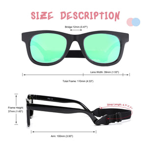 0-18 Months Newborn Baby Bendable Flexible Polarized Sunglasses with Strap for Infant Boys Girls Gift