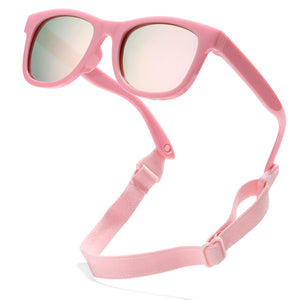 0-18 Months Newborn Baby Bendable Flexible Polarized Sunglasses with Strap for Infant Boys Girls Gift