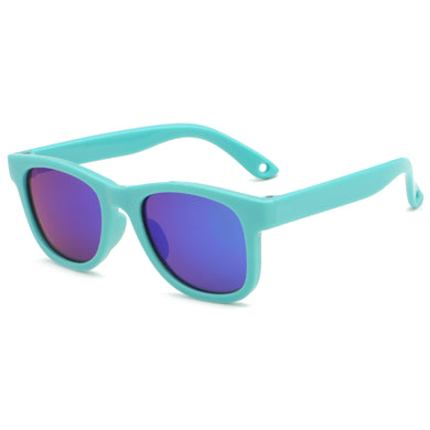 0-24 Months Baby Polarizrd Sunglasses with Belt  Square Silicone Frame Mirrored UV400 Lens Eyewear for Boys Girls