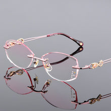 Load image into Gallery viewer, 0~+/-4.50 Prescription glasses Women Rimless Eyeglasses Customized myopia hyperopia Glasses  Optical glasses