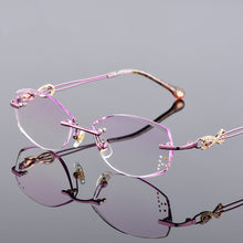 Load image into Gallery viewer, 0~+/-4.50 Prescription glasses Women Rimless Eyeglasses Customized myopia hyperopia Glasses  Optical glasses
