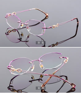 0~+/-4.50 Prescription glasses Women Rimless Eyeglasses Customized myopia hyperopia Glasses  Optical glasses