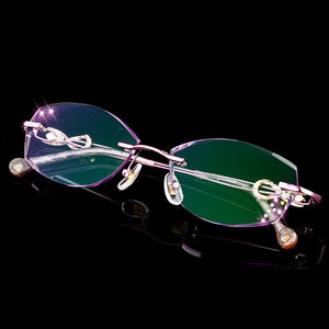 0~+/-4.50 Prescription glasses Women Rimless Eyeglasses Customized myopia hyperopia Glasses  Optical glasses