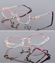 Load image into Gallery viewer, 0~+/-4.50 Prescription glasses Women Rimless Eyeglasses Customized myopia hyperopia Glasses  Optical glasses