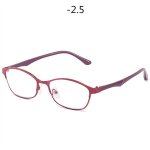 -0.5 -1.5 2.0 2.5 to -6 Finished Myopia Glasses Women Business Nearsighted Glasses Computer Anti Blue Light Prescription Eyewear