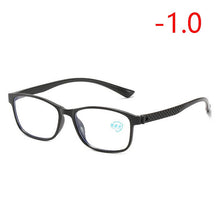 Load image into Gallery viewer, 0 -50 -100 -150 To -600 Square Nearsighted Glasses Finished Full Frame Short-sight Eyewear Prescription Spectacles Black Frame