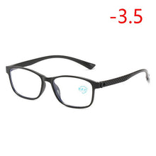 Load image into Gallery viewer, 0 -50 -100 -150 To -600 Square Nearsighted Glasses Finished Full Frame Short-sight Eyewear Prescription Spectacles Black Frame