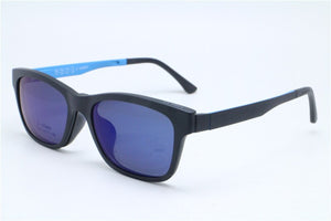 002 ULTEM rectangle shape optical eyeglasses frame with megnatic clip on removable polarized myopia sunglasses for unisex