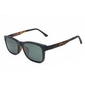 003 ULTEM square shape optical myopia Hyperopia eyeglasses frame with magnetic clip on removable polarized sunglasses for men