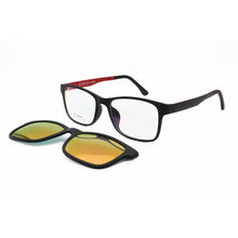 Load image into Gallery viewer, 003 ULTEM square shape optical myopia Hyperopia eyeglasses frame with magnetic clip on removable polarized sunglasses for men
