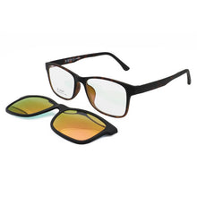 Load image into Gallery viewer, 003 ULTEM square shape optical myopia Hyperopia eyeglasses frame with magnetic clip on removable polarized sunglasses for men