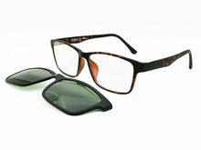 Carica l&#39;immagine nel visualizzatore di Gallery, 010 ULTEM rectangle optical myopia Hyperopia eyeglasses frame with megnatic clip on removable polarized sunglasses for men