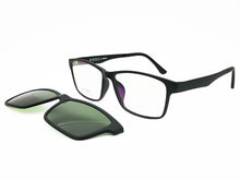 Carica l&#39;immagine nel visualizzatore di Gallery, 010 ULTEM rectangle optical myopia Hyperopia eyeglasses frame with megnatic clip on removable polarized sunglasses for men