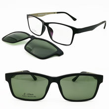 Carica l&#39;immagine nel visualizzatore di Gallery, 010 ULTEM rectangle optical myopia Hyperopia eyeglasses frame with megnatic clip on removable polarized sunglasses for men