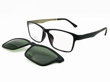 Carica l&#39;immagine nel visualizzatore di Gallery, 010 ULTEM rectangle optical myopia Hyperopia eyeglasses frame with megnatic clip on removable polarized sunglasses for men