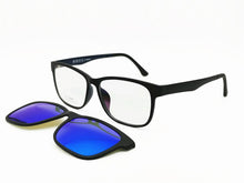 Carica l&#39;immagine nel visualizzatore di Gallery, 011 ULTEM square shape optical myopia Hyperopia eyeglasses frame with megnatic clip on removable polarized sunglasses for men
