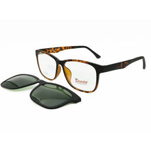 Carica l&#39;immagine nel visualizzatore di Gallery, 011 ULTEM square shape optical myopia Hyperopia eyeglasses frame with megnatic clip on removable polarized sunglasses for men