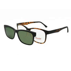 011 ULTEM square shape optical myopia Hyperopia eyeglasses frame with megnatic clip on removable polarized sunglasses for men