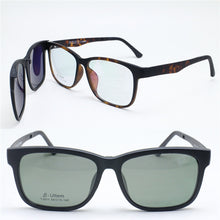 Carica l&#39;immagine nel visualizzatore di Gallery, 011 ULTEM square shape optical myopia Hyperopia eyeglasses frame with megnatic clip on removable polarized sunglasses for men