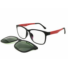 Carica l&#39;immagine nel visualizzatore di Gallery, 011 ULTEM square shape optical myopia Hyperopia eyeglasses frame with megnatic clip on removable polarized sunglasses for men