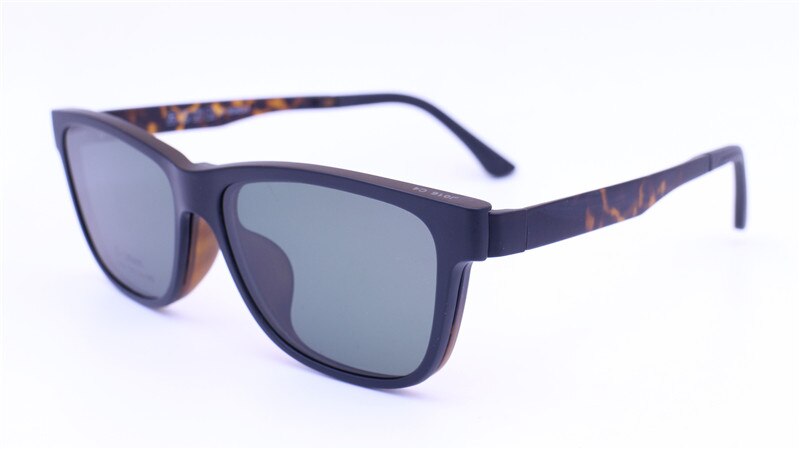 016 ULTEM square shape optical glasses frame with megnatic clip on removable polarized sunglasses lens