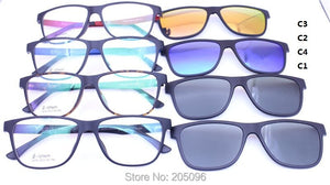 016 ULTEM square shape optical glasses frame with megnatic clip on removable polarized sunglasses lens