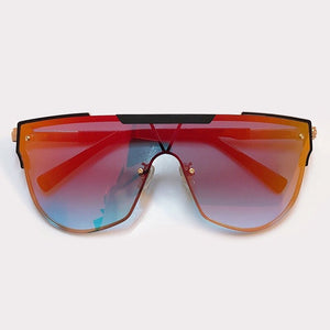 07Flat Top Oversized Protection Shades 2023 Glasses Alloy Sunglasses With Gradient UV400 Lens óculos de sol feminino