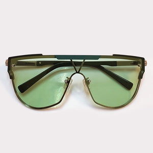07Flat Top Oversized Protection Shades 2023 Glasses Alloy Sunglasses With Gradient UV400 Lens óculos de sol feminino