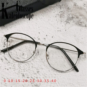 -1.0 1.5 2.0 2.5 3.0 3.5 4.0 Finished Myopia Glasses Women Men Retro Prescription Glasses Students Shortsighted Eyewear Minus