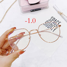 Carica l&#39;immagine nel visualizzatore di Gallery, -1.0 1.5 2.0 2.5 3.0 3.5 4.0 Finished Glasses Men Women Polygonal Eyeglasses Frame Retro Trend Spectacles Nearsighted Eyeglass