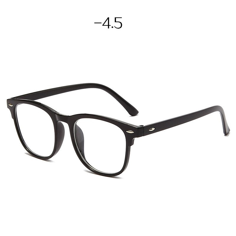 -1.0 1.5 2.0 2.5 3.0 to 6.0 Transparent Finished Myopia Glasses Men Women Black Clear Prescription Shortsighted Eyewear