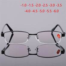 Load image into Gallery viewer, -1.0 -1.5 -2.0 -2.5 To -6.0 Half Frame Finished Myopia Eyeglasses Women Men Aspheric Resin Optical Spectacle Black Frame