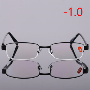 -1.0 -1.5 -2.0 -2.5 To -6.0 Half Frame Finished Myopia Eyeglasses Women Men Aspheric Resin Optical Spectacle Black Frame