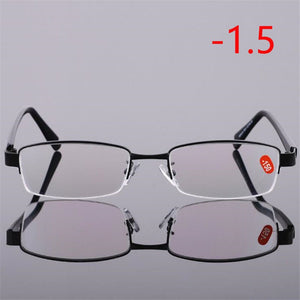 -1.0 -1.5 -2.0 -2.5 To -6.0 Half Frame Finished Myopia Eyeglasses Women Men Aspheric Resin Optical Spectacle Black Frame