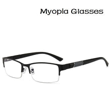 Load image into Gallery viewer, -1 -1.5 -2 -2.5 -3 -3.5 -4 -4.5  Myopia Glasses Men Retro Metal Frame Square Students Myopia Glasses Frame
