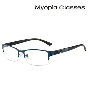 -1 -1.5 -2 -2.5 -3 -3.5 -4 -4.5  Myopia Glasses Men Retro Metal Frame Square Students Myopia Glasses Frame