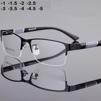 -1 -1.5 -2 -2.5 -3 -3.5 -4 -4.5  Myopia Glasses Men Retro Metal Frame Square Students Myopia Glasses Frame