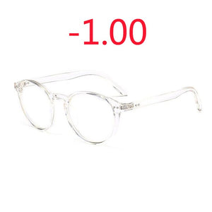 -1 -1.5 -2 -2.5 -3 -3.5 -4 Rivets Myopia Glasses with degree Women Men Short-sight Eyewear Black and Transparent Frame