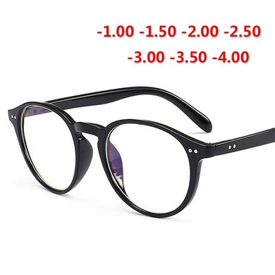 -1 -1.5 -2 -2.5 -3 -3.5 -4 Rivets Myopia Glasses with degree Women Men Short-sight Eyewear Black and Transparent Frame