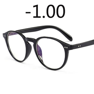 -1 -1.5 -2 -2.5 -3 -3.5 -4 Rivets Myopia Glasses with degree Women Men Short-sight Eyewear Black and Transparent Frame