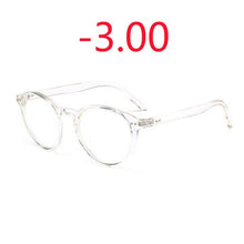 Load image into Gallery viewer, -1 -1.5 -2 -2.5 -3 -3.5 -4 Rivets Myopia Glasses with degree Women Men Short-sight Eyewear Black and Transparent Frame