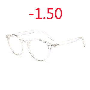 -1 -1.5 -2 -2.5 -3 -3.5 -4 Rivets Myopia Glasses with degree Women Men Short-sight Eyewear Black and Transparent Frame