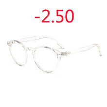 Load image into Gallery viewer, -1 -1.5 -2 -2.5 -3 -3.5 -4 Rivets Myopia Glasses with degree Women Men Short-sight Eyewear Black and Transparent Frame